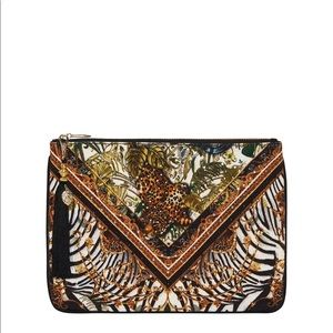 CAMILLA *Night Waiting for Day* animal print canvas clutch